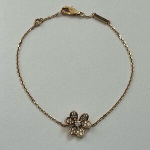 Van Cleef & Arpels Frivole Bracelet Mini Model 18K Yellow Gold Pave Diamond VCA